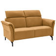 2-SITZER-SOFA in Leder Currygelb  - Currygelb/Schwarz, KONVENTIONELL, Leder/Metall (178/103/95cm) - Dieter Knoll