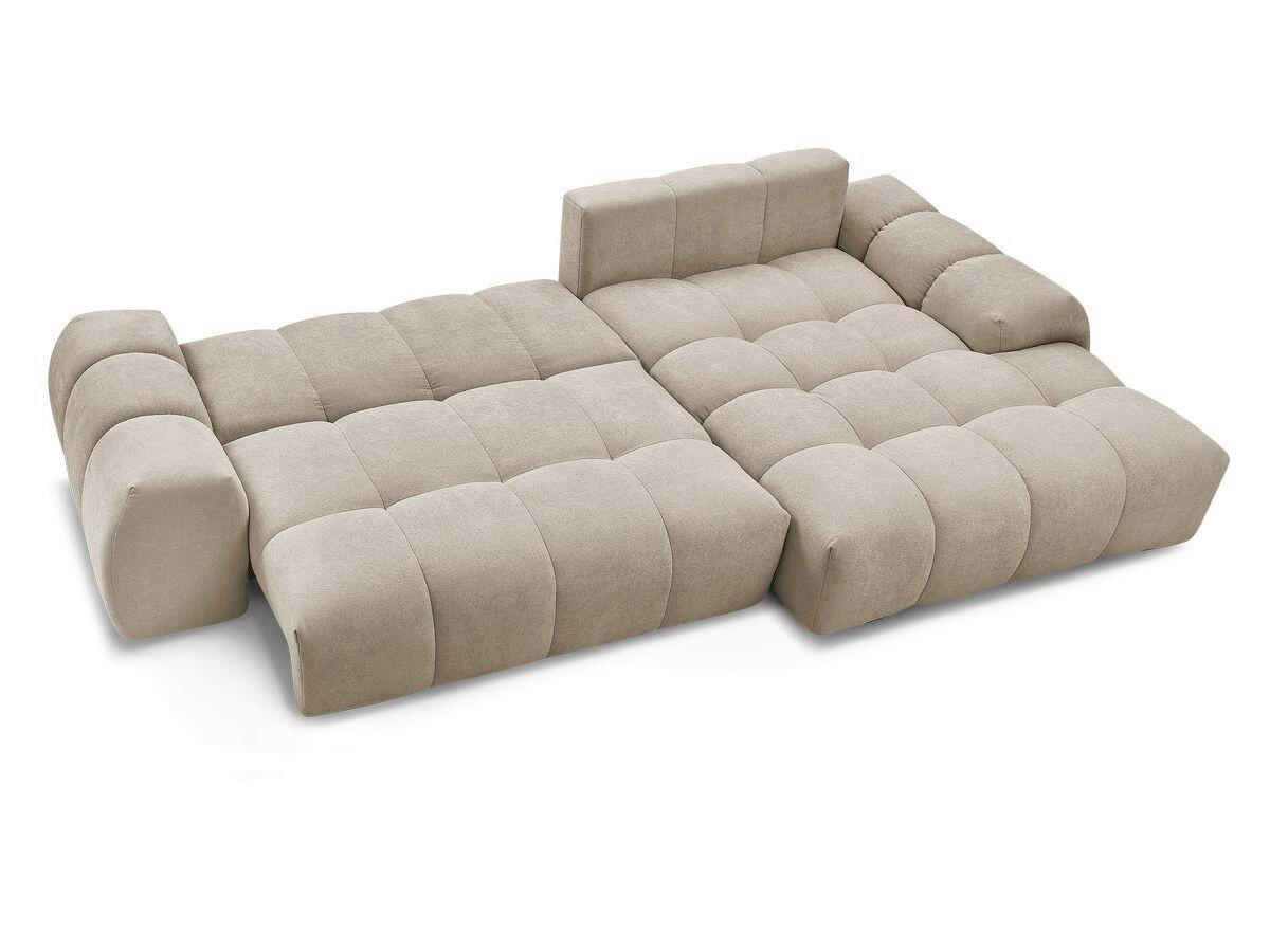 ECKSCHLAFSOFA EVEREST  mit Rücken echt, Armteil links, Armteil rechts Struktur Taupe  - Taupe/Schwarz, MODERN, Kunststoff/Textil (318/180cm) - Livetastic