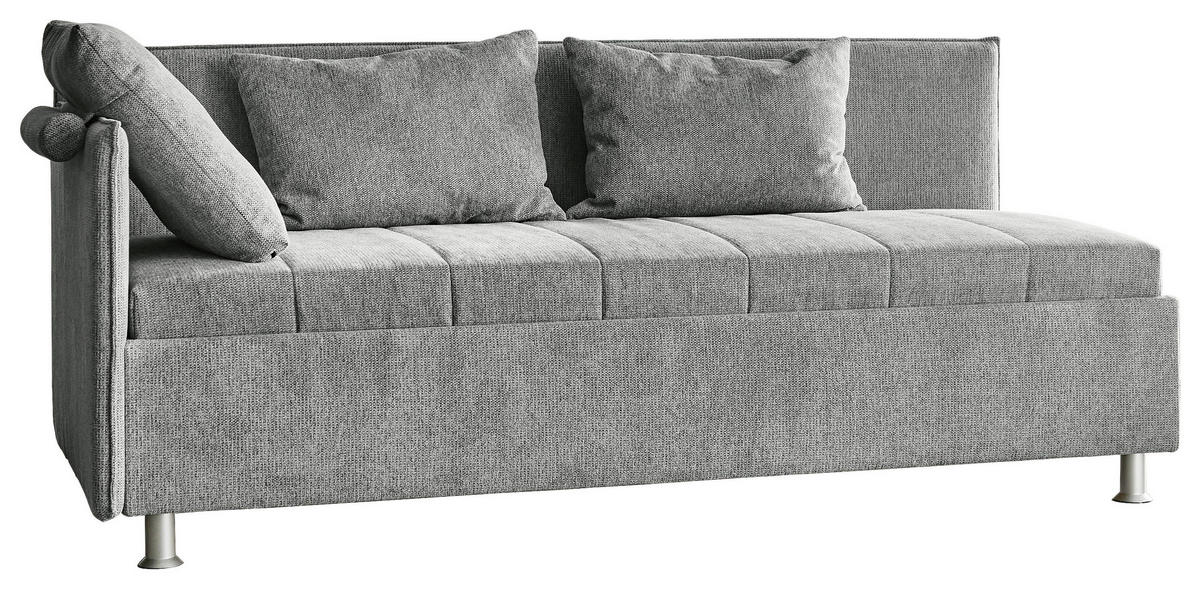 POLSTERLIEGE in Flachgewebe Grau  - Weiss/Alufarben, Konventionell, Holz/Holzwerkstoff (100/200cm) - Beldomo Style