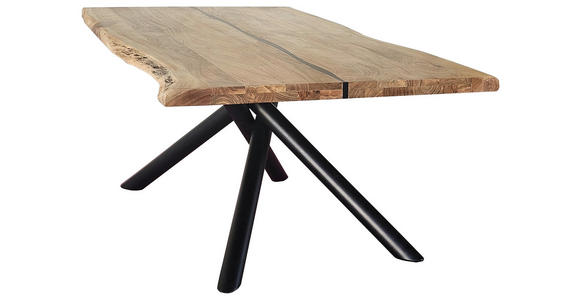 ESSTISCH in Holz, Metall 200/100/76 cm - Schwarz/Akaziefarben, LIFESTYLE, Holz/Metall (200/100/76cm) - Landscape
