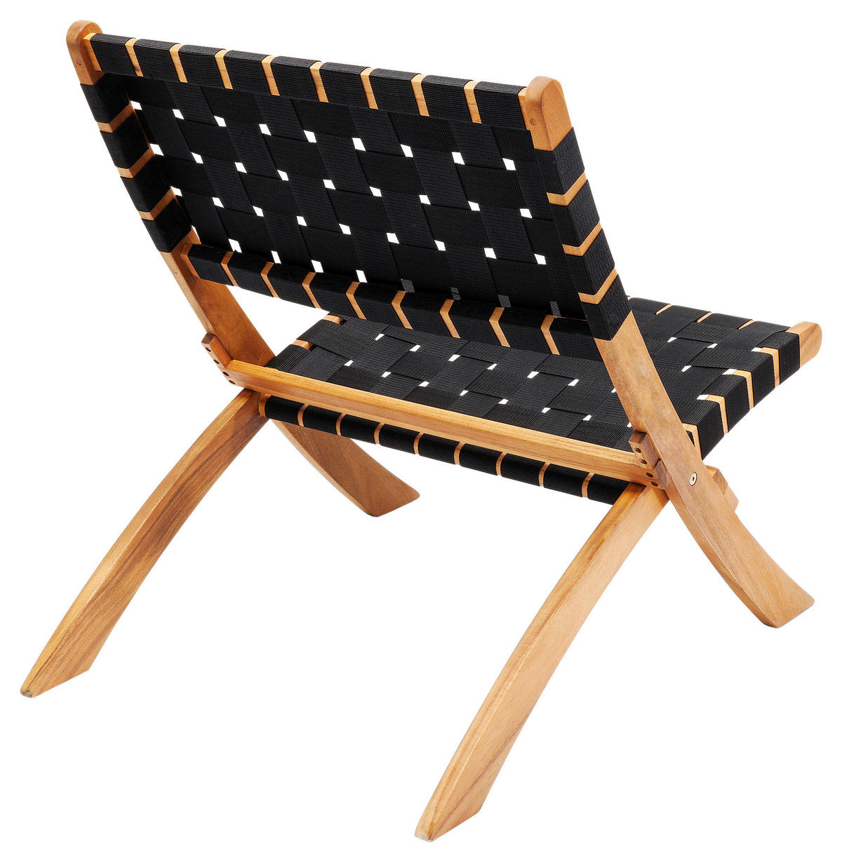 KLAPPSTUHL Textilgeflecht Akazie massiv Schwarz, Akaziefarben  - Schwarz/Akaziefarben, Trend, Holz/Textil (78/72,5/60cm) - Kare-Design