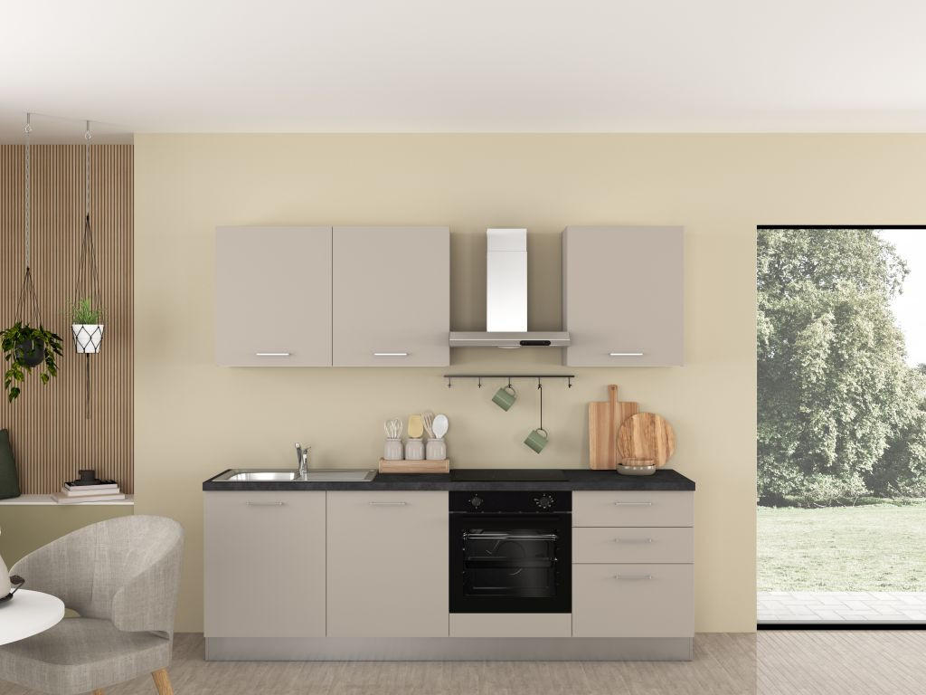 KUHINJSKI BLOK - magnolija/slonova kost, kovina/umetna masa (240cm) - Italstyle