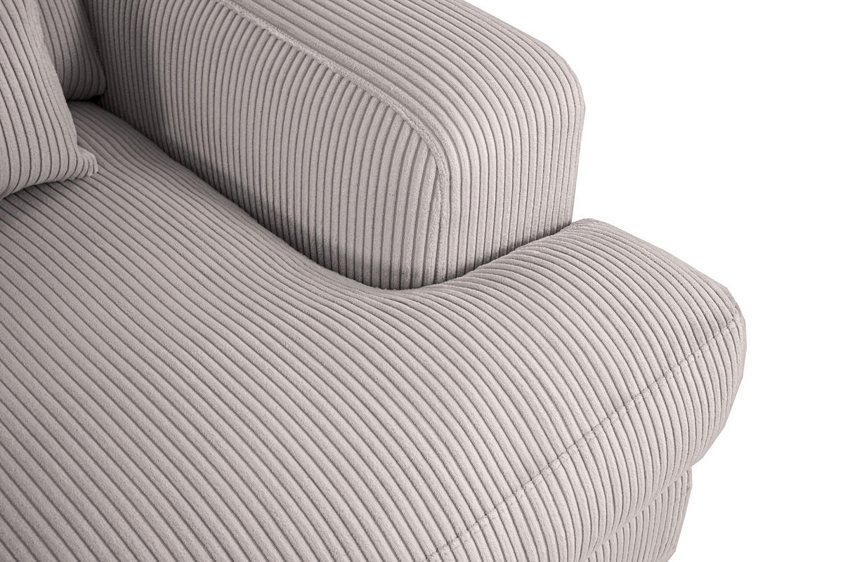 MEGASOFA Cord Grau  - Schwarz/Grau, MODERN, Kunststoff/Textil (260/85/112cm) - Lomoco