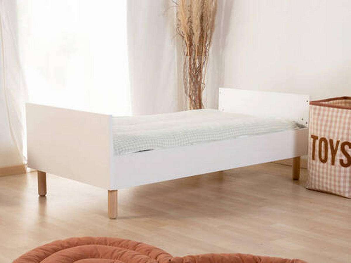 GITTERBETT Wonder White 2in1  145/90/75 cm   - Naturfarben/Weiß, KONVENTIONELL, Holzwerkstoff/Kunststoff (145/90/75cm) - Childhome