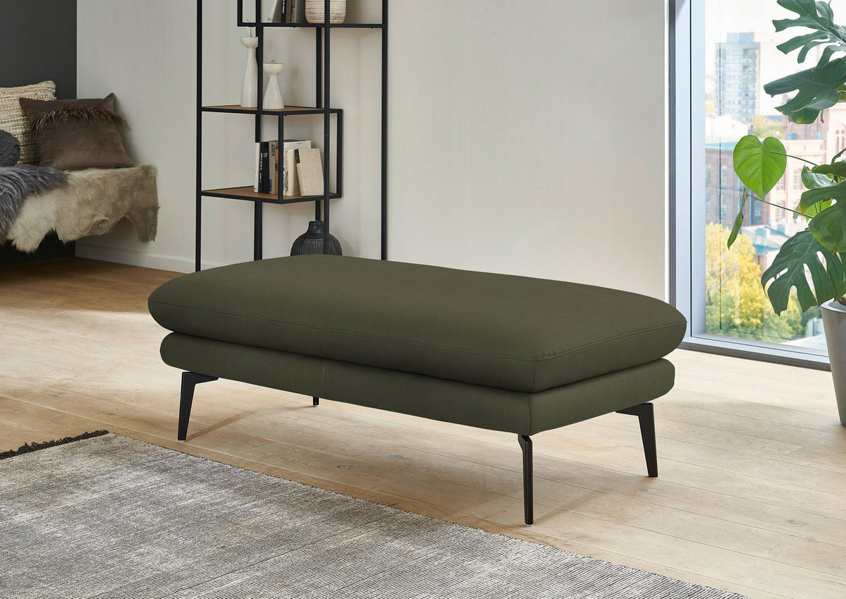 ECKSOFA in Echtleder Grün  - Schwarz/Grün, Design, Leder/Metall (180/310cm) - Dieter Knoll