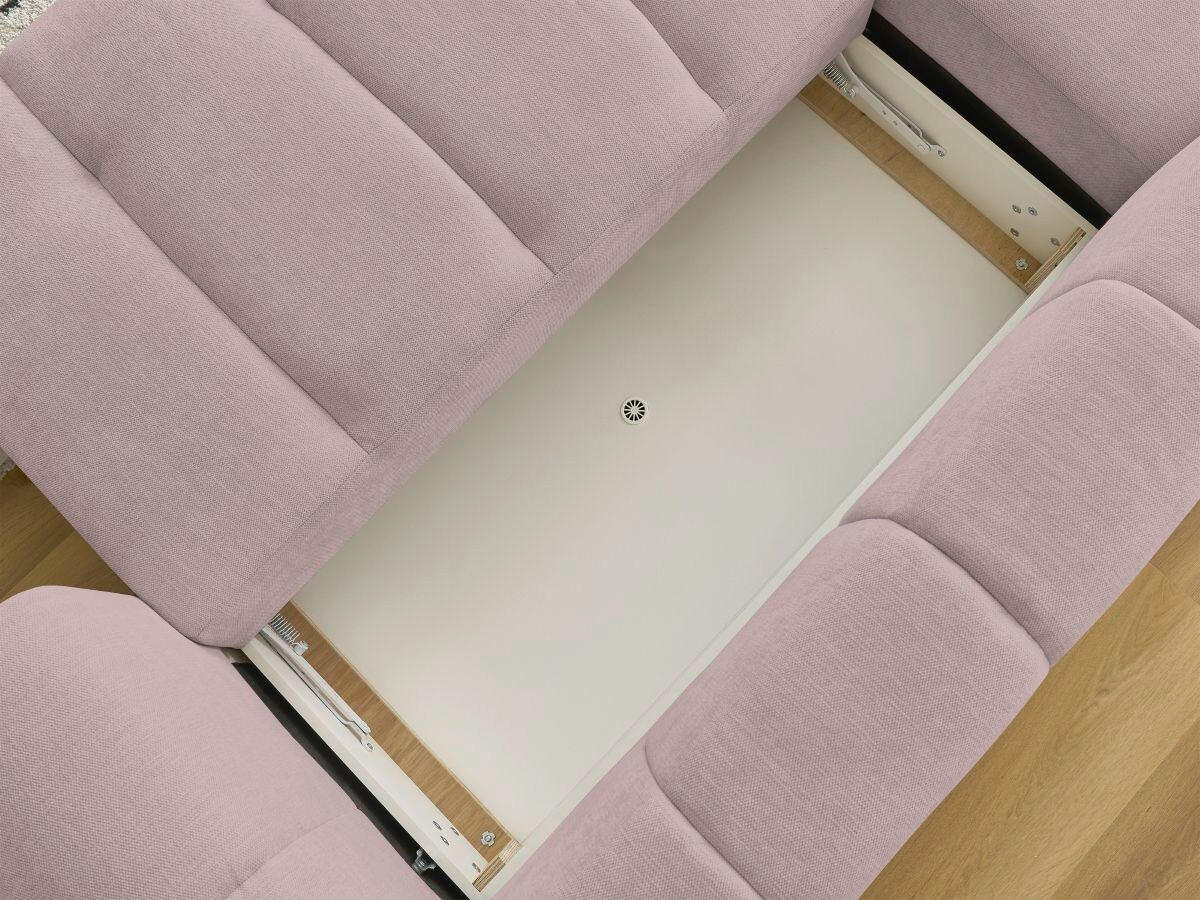 ECKSCHLAFSOFA FUJI Leinenoptik Pink  inkl.  - Pink/Schwarz, MODERN, Kunststoff/Textil (160/292cm)