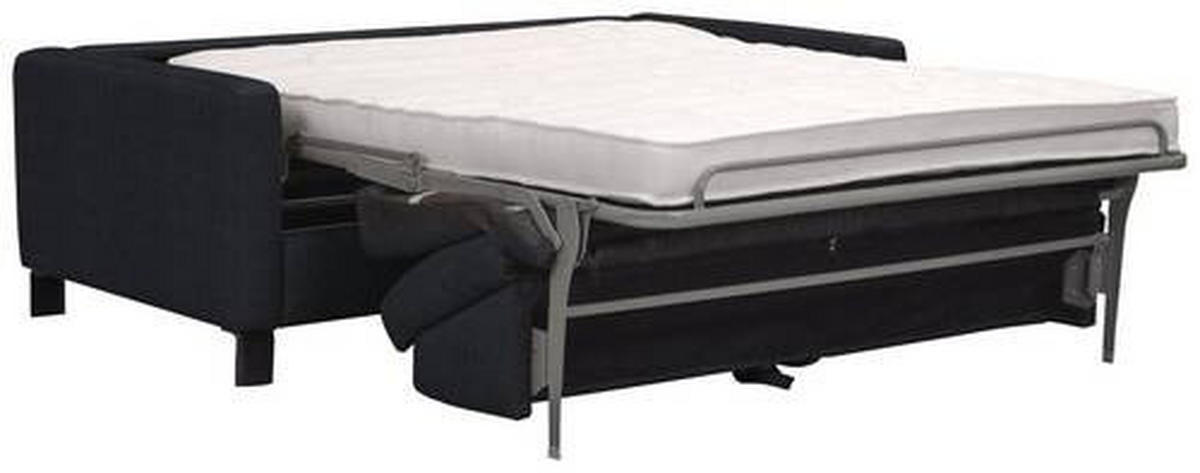 CANAPEA EXTENSIBILĂ textil, piele negru  - negru, Konventionell, metal/textil (190/87/100cm) - Celina Home