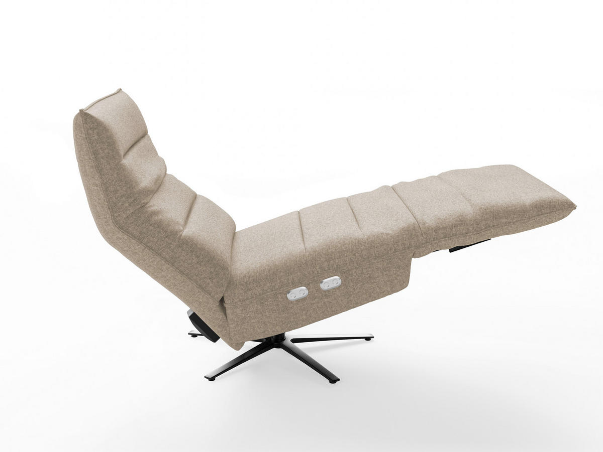 RELAXSESSEL Textil Taupe  - Taupe/Schwarz, Basics, Textil/Metall (80/109/98cm) - Sit & More
