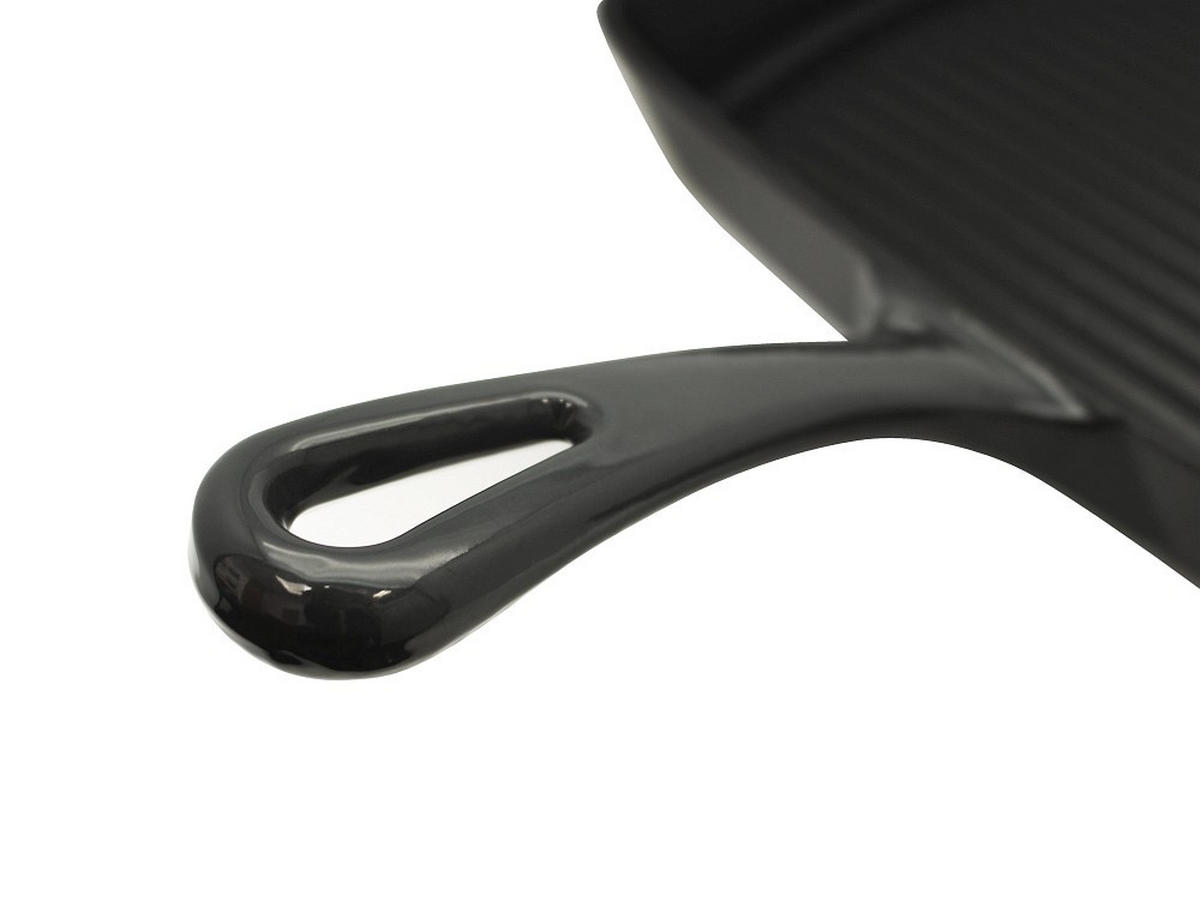 GRILLPFANNE 33928 Guss Grillpfanne Emaille  - Grau, Basics, Metall (28/28cm) - ELO