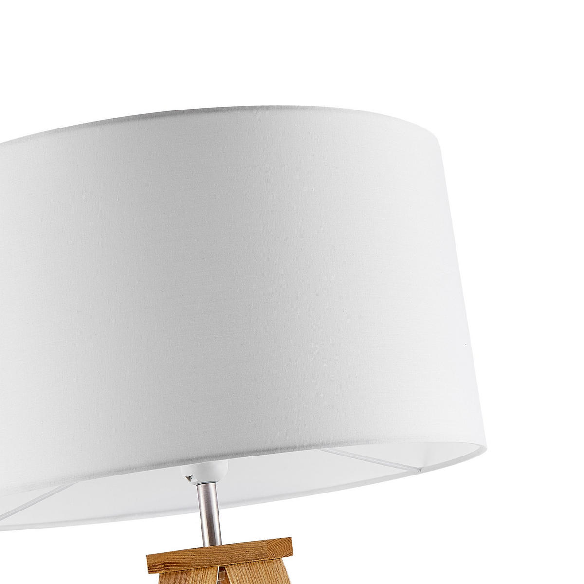 STEHLEUCHTE Colchester 45/148 cm   - Weiß/Naturfarben, KONVENTIONELL, Holz/Textil (45/148cm) - Novel