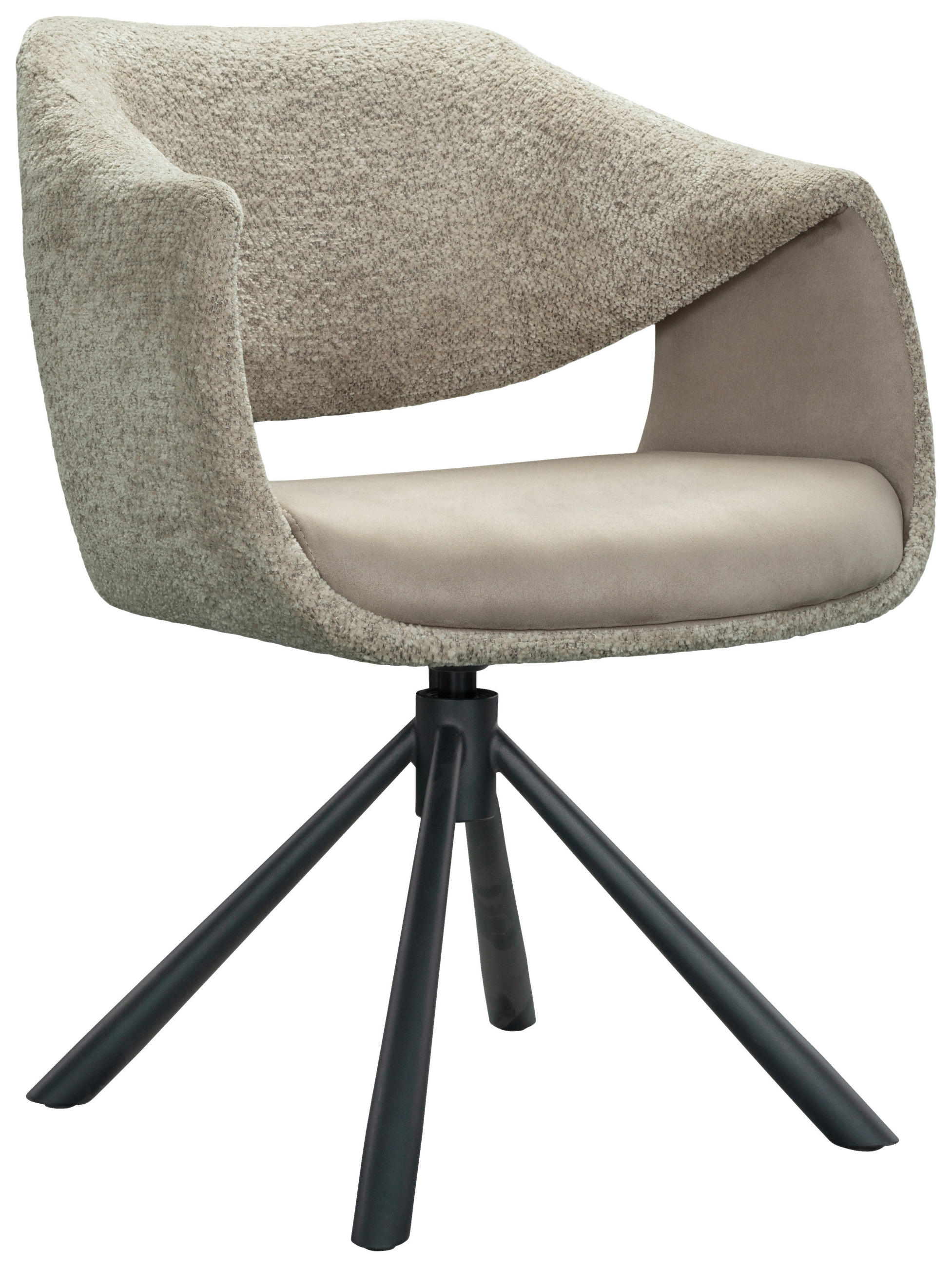 STOL, les, kovina, tekstil siva, črna  - siva/črna, Design, kovina/tekstil (60/82/60.5cm) - Novel
