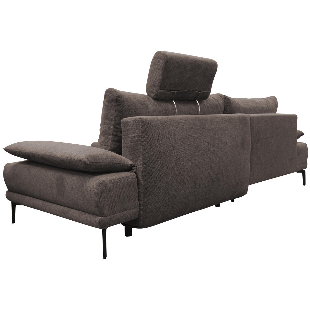 ECKSOFA Graubraun Webstoff  - Graubraun/Schwarz, Design, Textil/Metall (192/260cm) - MID.YOU