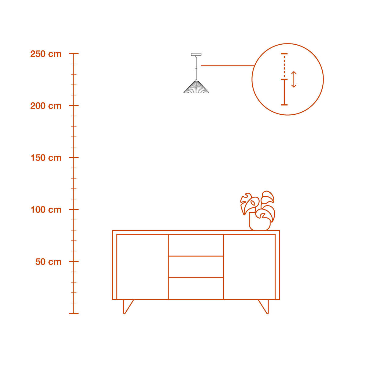 PENDELLEUCHTE 25/117,5 cm   - Dunkelgrau, KONVENTIONELL, Stein/Metall (25/117,5cm) - Ledvance
