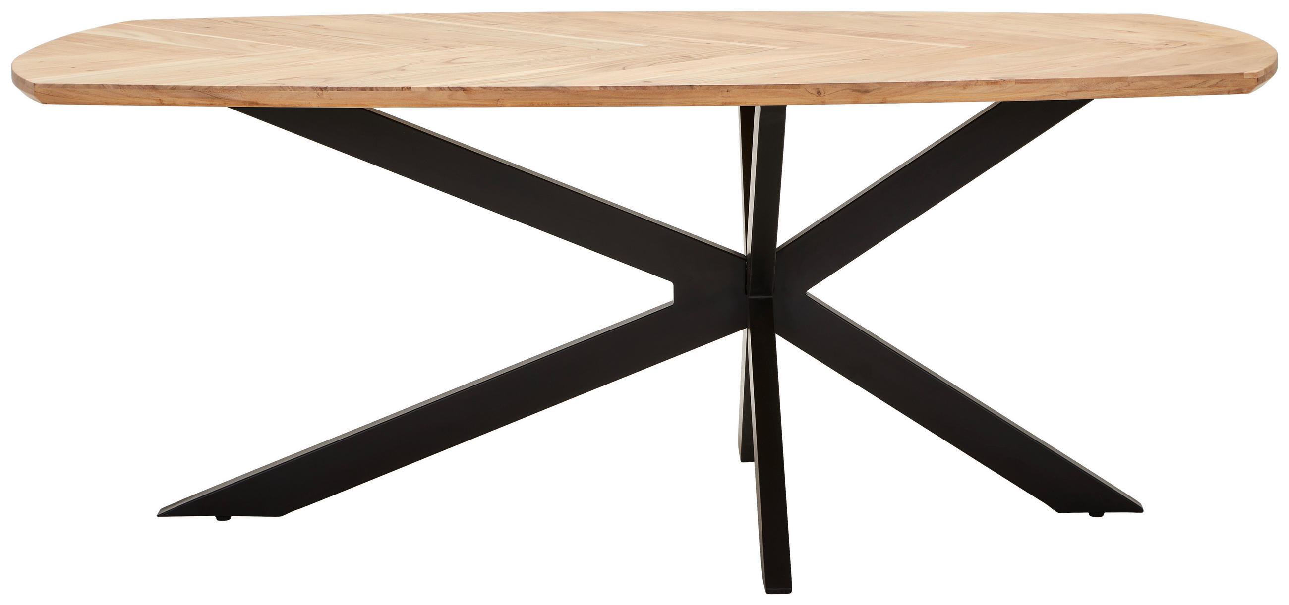 MASĂ din lemn 200/100/76 cm - negru/culoare lemn acacia, Lifestyle, lemn (200/100/76cm) - Landscape