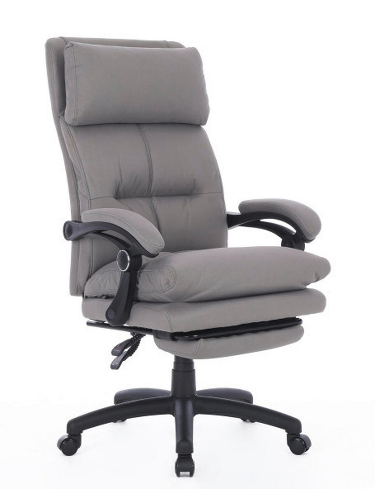 CHEFSESSEL Mikrofaser Grau  - Schwarz/Grau, MODERN, Kunststoff/Textil (66/116-124/71.5cm) - MID.YOU