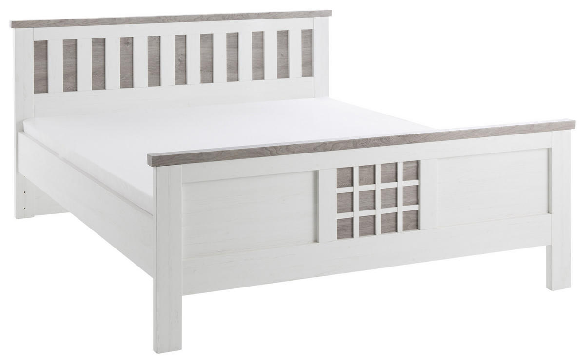 SCHLAFZIMMER in Weiss, Eichefarben  - Weiss/Eichefarben, Lifestyle, Glas/Holzwerkstoff (180/200cm) - MID.YOU