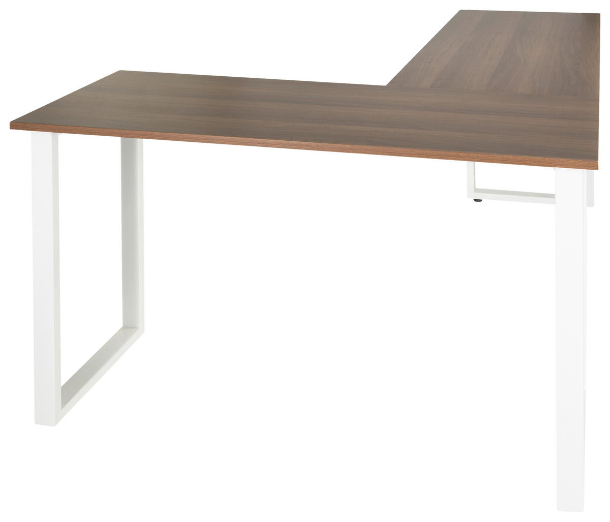 HÖRNSKRIVBORD 165/120/75 cm  in vit, valnötsfärgad  - vit/valnötsfärgad, Basics, metall/trämaterial (165/120/75cm) - MID.YOU