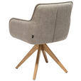 ARMLEHNSTUHL  in Mikrofaser  - Eichefarben/Beige, Design, Holz/Textil (61/87,5/61cm) - Novel