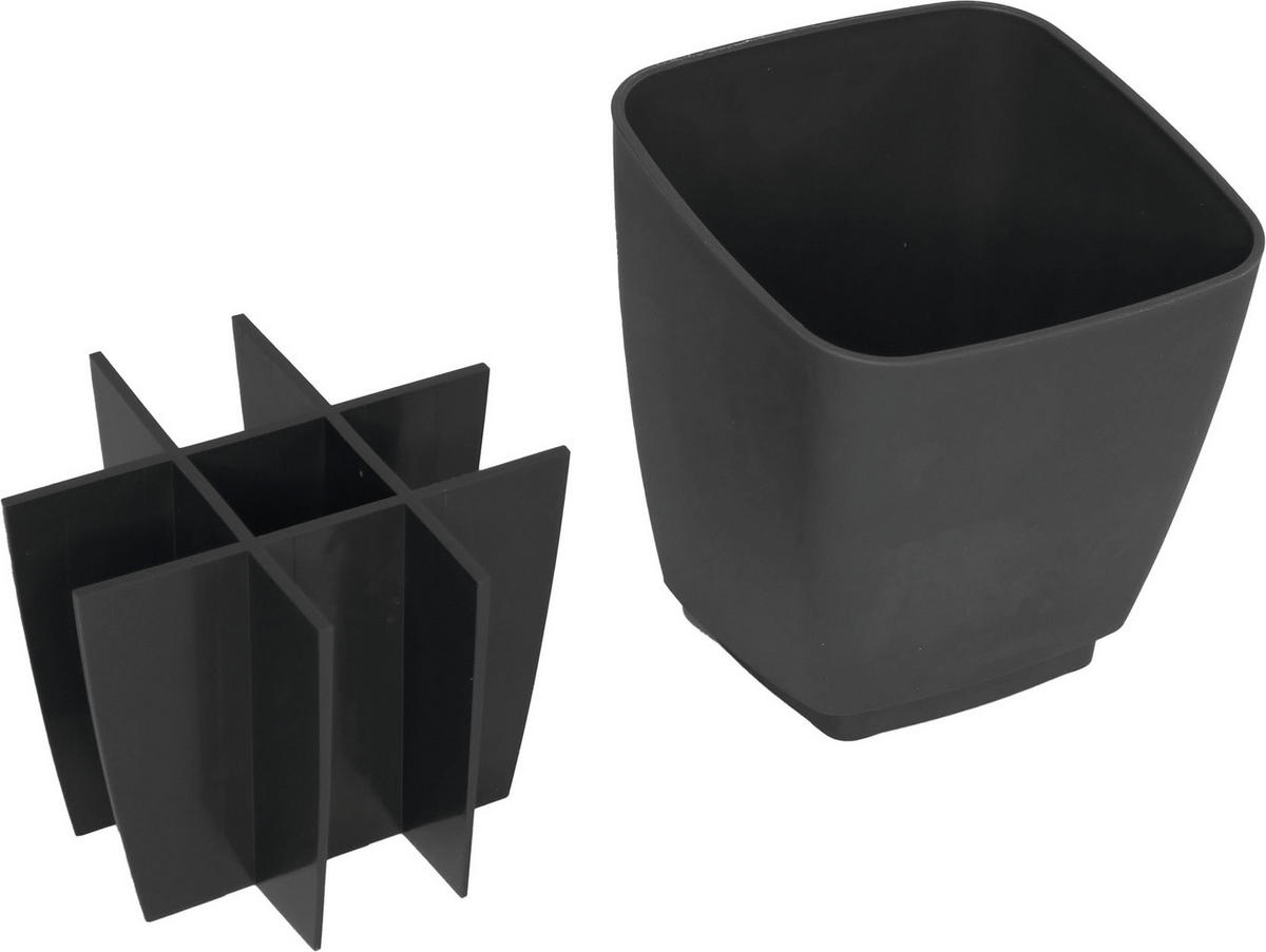 KRÄUTERTOPF  - Schwarz, Basics, Kunststoff (25/3,8/4,4cm) - HKT