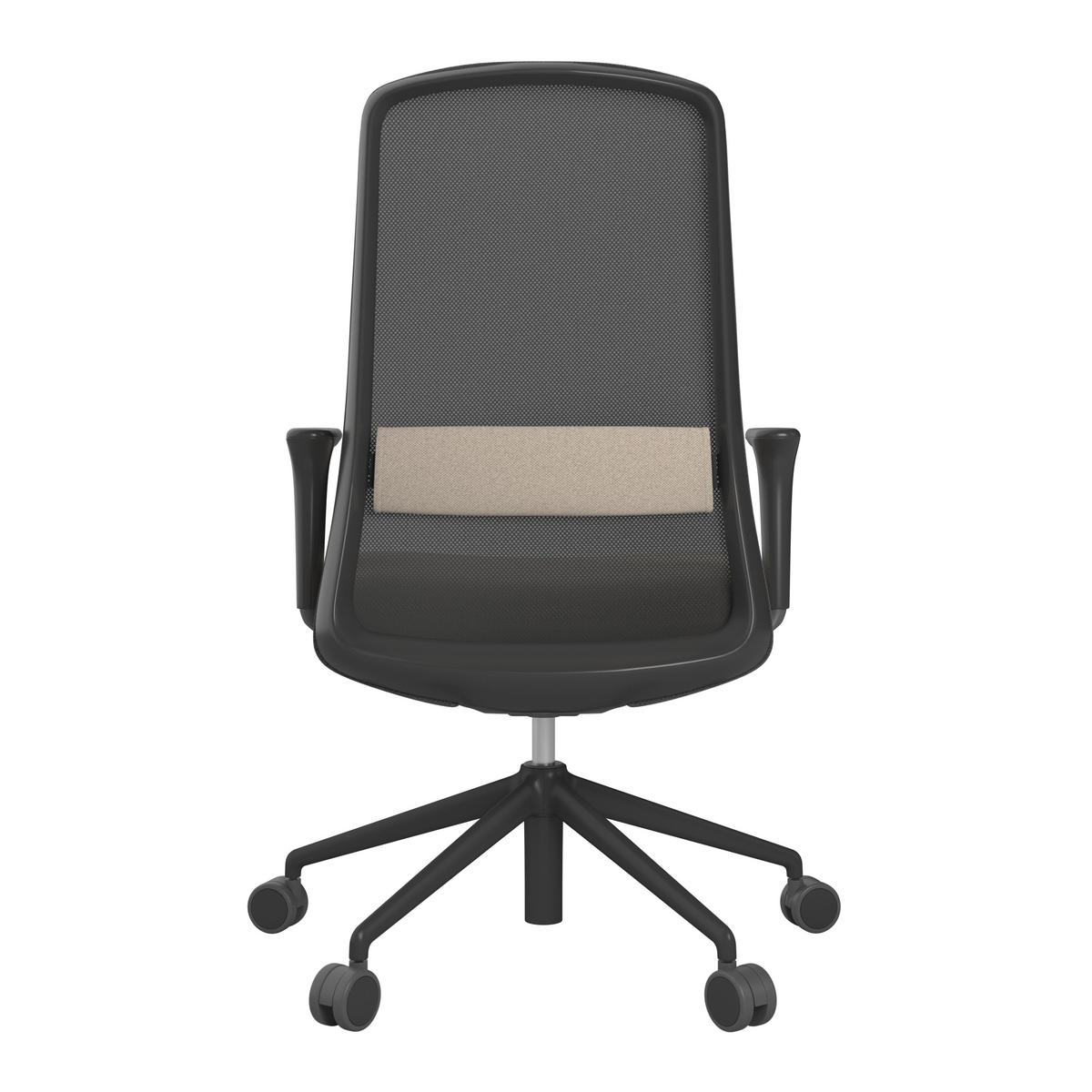 DREHSTUHL Schwarz, Beige  - Beige/Schwarz, MODERN, Kunststoff/Textil (70/103-115/70cm)
