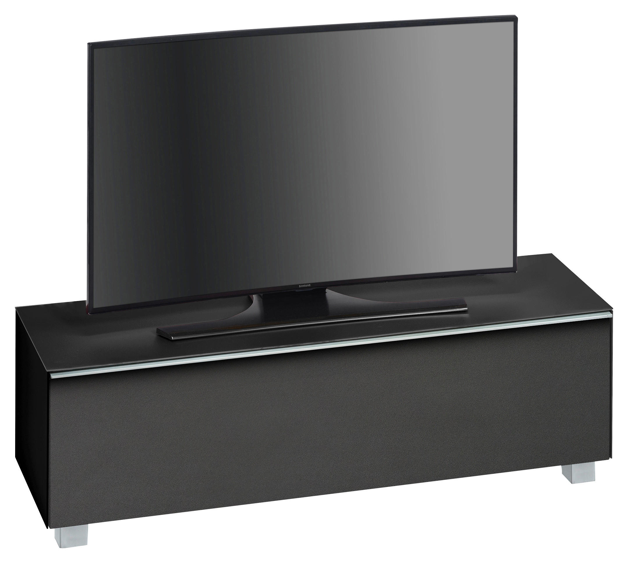 TV-ELEMENT 140,2/43,3/42 cm  - Alufarben/Schwarz, Basics, Glas/Holzwerkstoff (140,2/43,3/42cm) - Livetastic