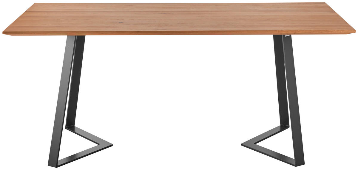 ESSTISCH Eiche massiv rechteckig Eichefarben  - Eichefarben/Schwarz, Design, Holz/Metall (200/100/76cm) - Musterring