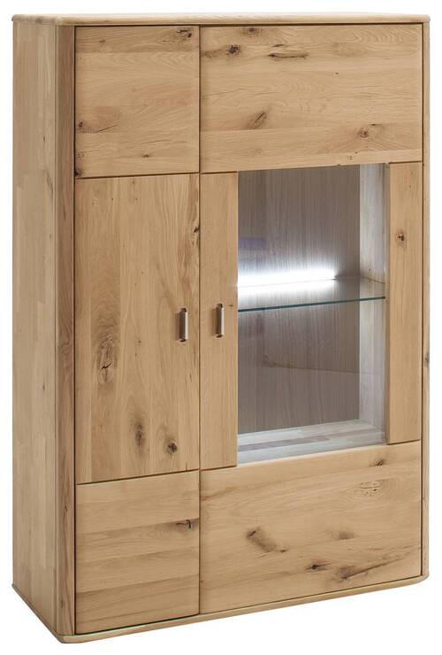 HIGHBOARD  in 96/140/38 cm  - Eichefarben/Silberfarben, Design, Glas/Holz (96/140/38cm) - Livetastic