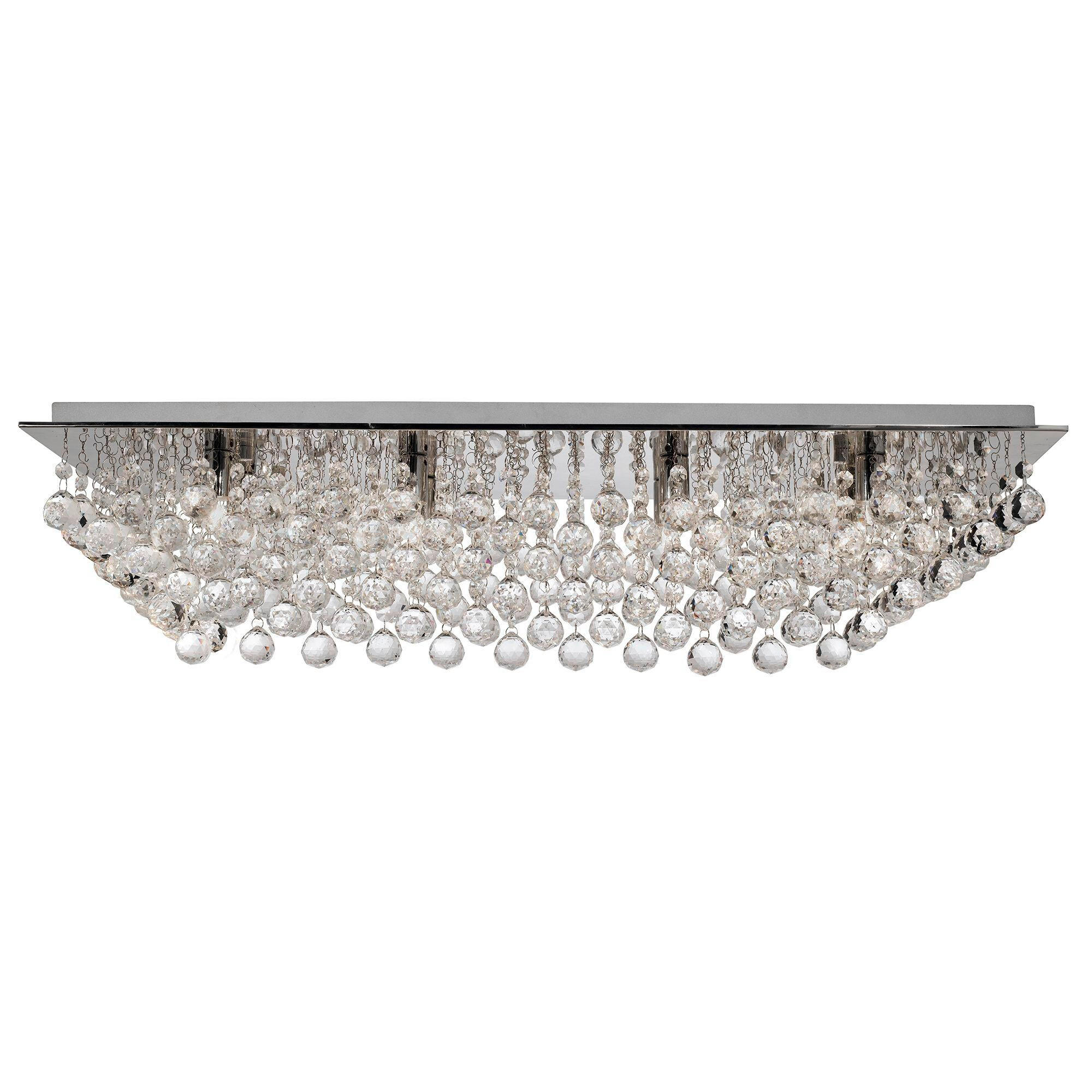 DECKENLEUCHTE Hanna 83/34/20 cm   - Chromfarben, Design, Glas/Metall (83/34/20cm) - Searchlight