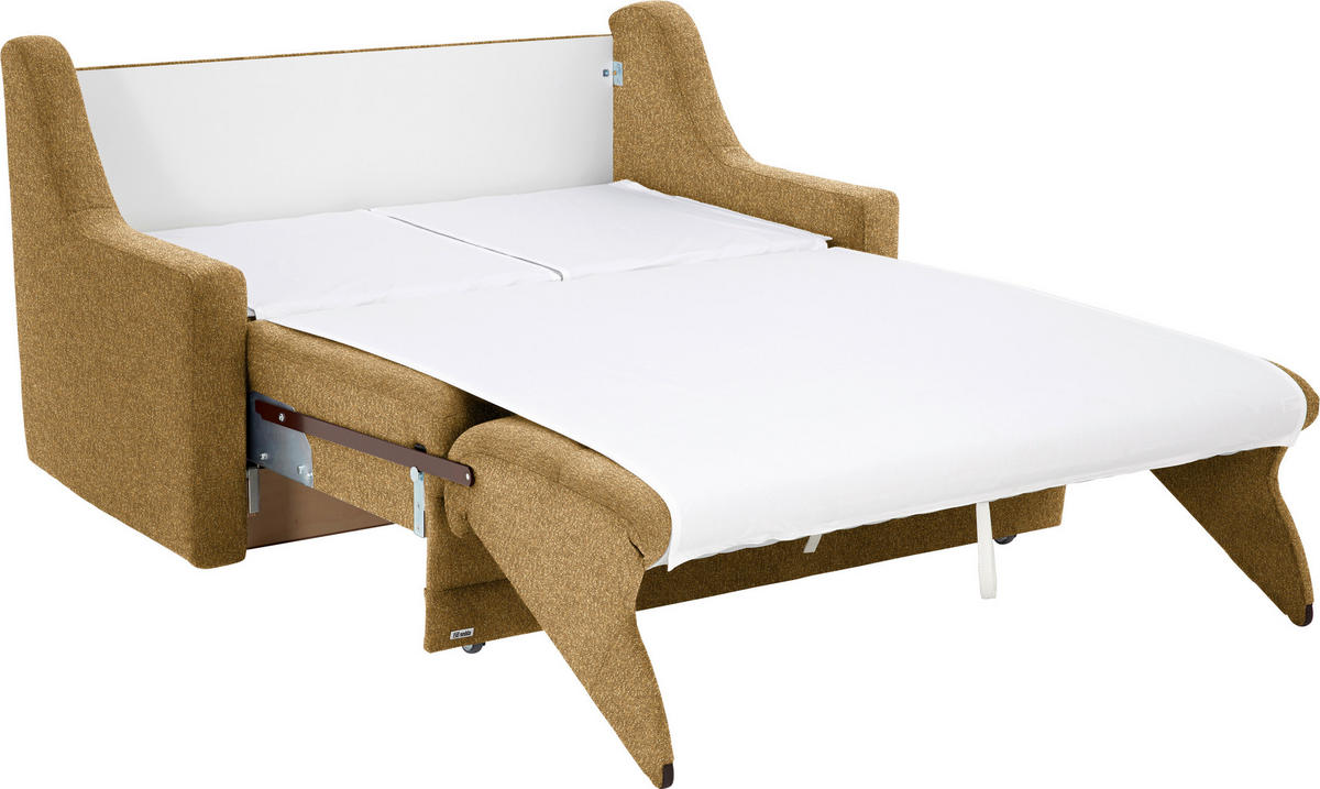 SCHLAFSOFA  in Mikrovelours Senfgelb  - Senfgelb/Schwarz, KONVENTIONELL, Kunststoff/Textil (152/88/91cm) - Sedda