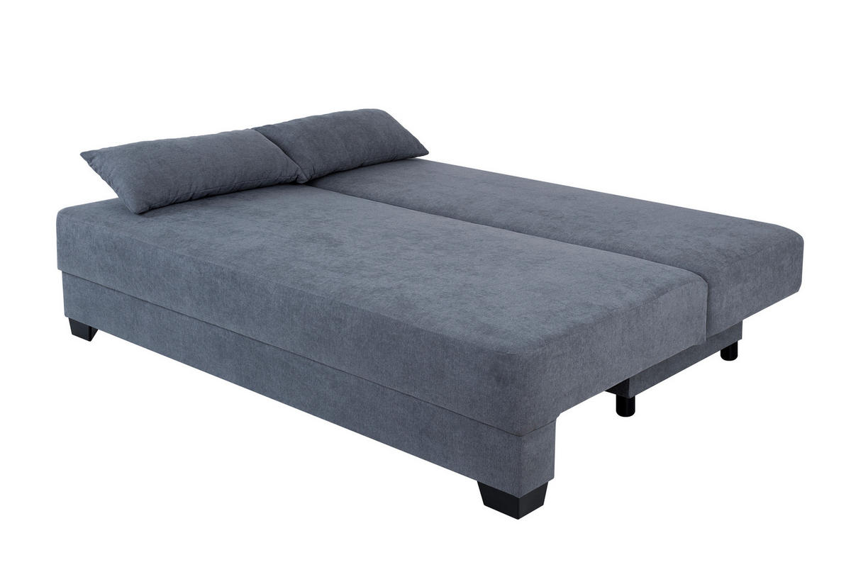 SCHLAFSOFA  mit Webstoff Grau  - Schwarz/Rosa, Design, Kunststoff/Textil (200/90/110cm) - P & B