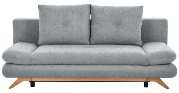 SCHLAFSOFA in Webstoff Hellgrau  - Buchefarben/Hellgrau, KONVENTIONELL, Holz/Textil (205/86/94cm) - Carryhome