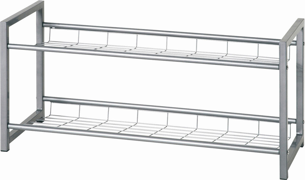 REGÁL NA BOTY, barvy hliníku, 80/38/30 cm - barvy hliníku, Design, kov (80/38/30cm) - Carryhome