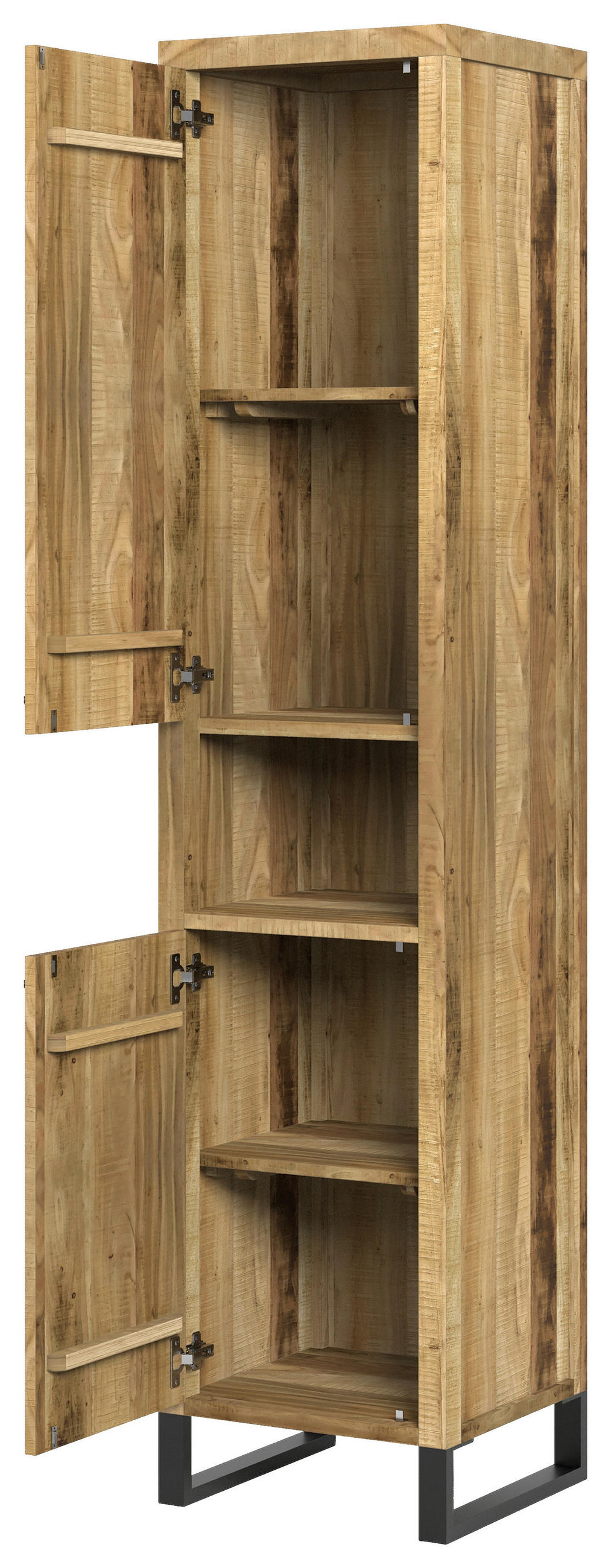 HOCHSCHRANK 43/192/40 cm  - Schwarz/Akaziefarben, Natur, Holz/Metall (43/192/40cm) - Livetastic