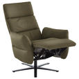 RELAXSESSEL in Leder Olivgrün  - Schwarz/Olivgrün, Design, Leder/Metall (82/119/85cm) - Dieter Knoll