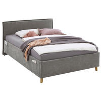 POLSTERBETT 140/200 cm  in Grau  - Eichefarben/Grau, Konventionell, Holz/Textil (140/200cm) - home24
