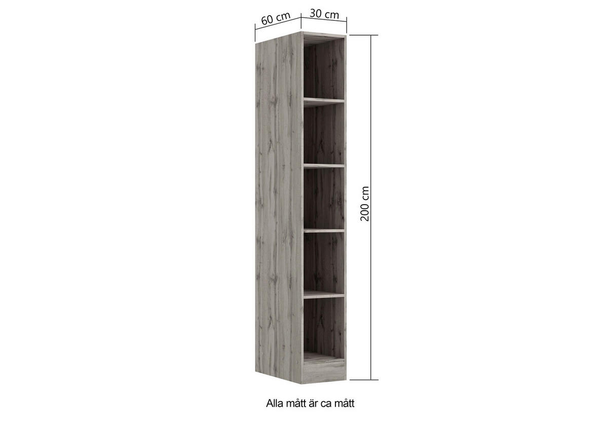 HYLLA i 30/200/60 cm ek Wotan  - ek Wotan, Lifestyle, trämaterial (30/200/60cm) - Held