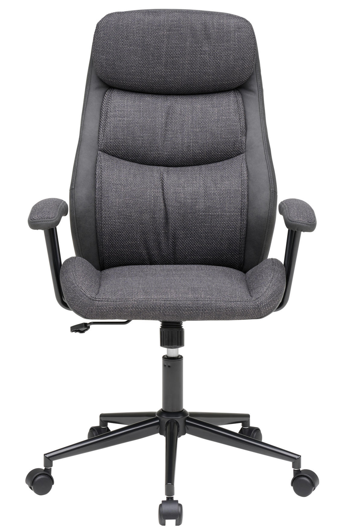 KANCELÁŘSKÉ KŘESLO, tkaná látka, šedá - šedá/černá, Moderní, kov/textil (64/103-113/66cm) - MID.YOU