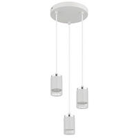HÄNGELEUCHTE KORBEN 21/115,5 cm   - Chromfarben/Weiß, Design, Kunststoff/Metall (21/115,5cm) - Globo