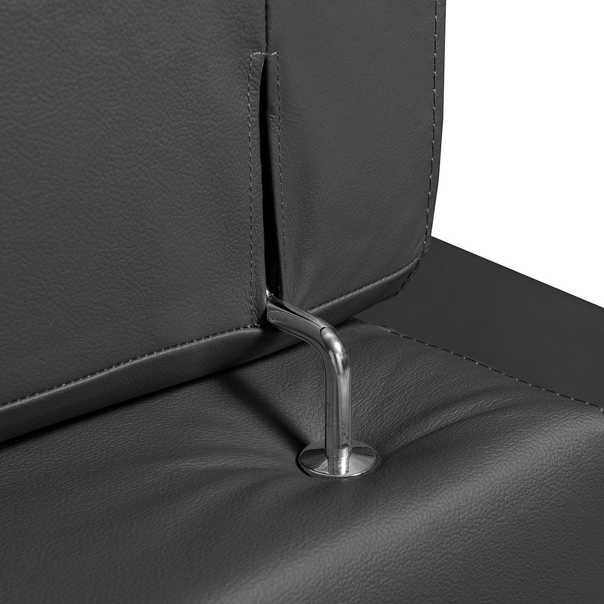 ECKSOFA Schwarz Echtleder  - Wengefarben/Schwarz, Design, Leder/Holz (265/211cm) - Livetastic