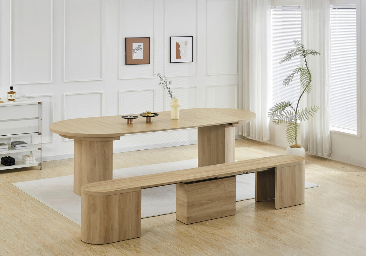 SITZBANK in Holzwerkstoff Eichefarben  - Eichefarben, MODERN, Holzwerkstoff (100/262/36/46cm) - P & B