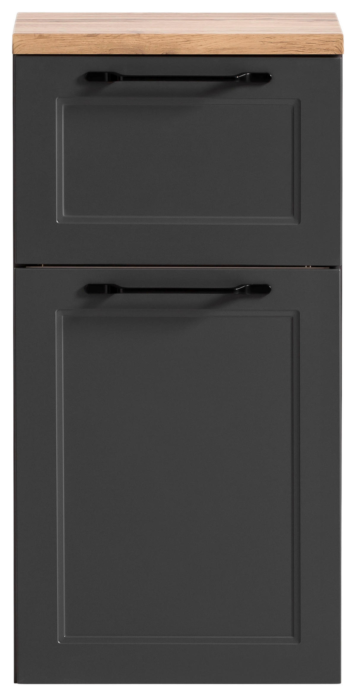 UNTERSCHRANK 40/84/35 cm   - Eiche Wotan/Schwarz, KONVENTIONELL, Holzwerkstoff/Kunststoff (40/84/35cm) - Xora