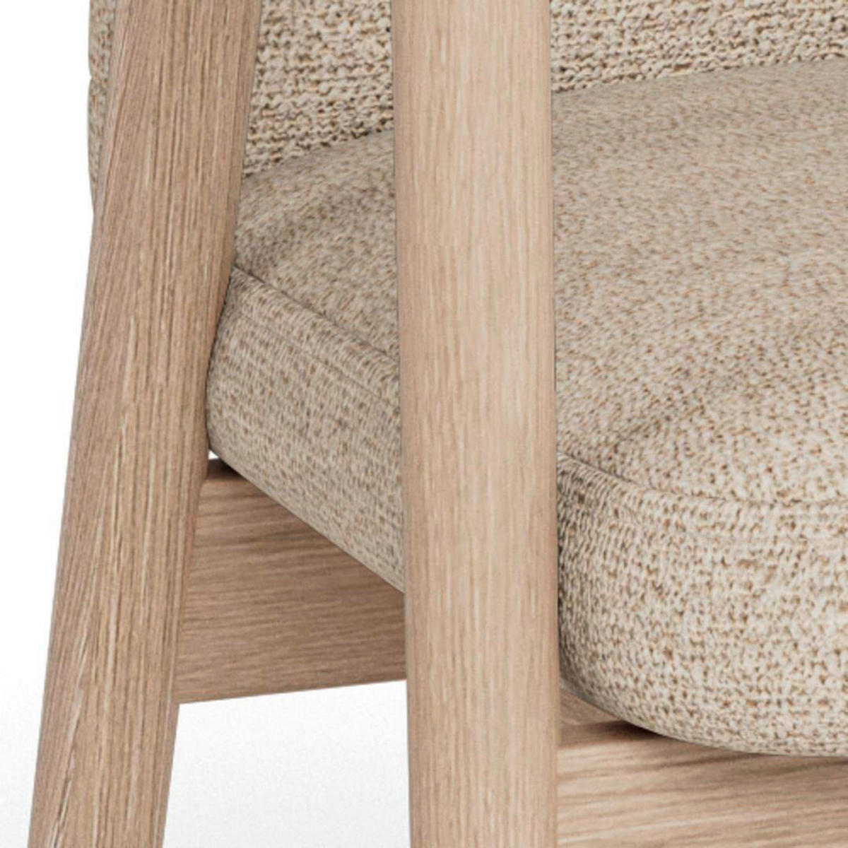 ARMLEHNSTUHL in Holz, Textil Beige  - Beige, KONVENTIONELL, Holz/Textil (55/88/60cm) - MID.YOU