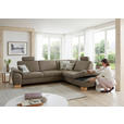 ECKSOFA in Mikrofaser Hellgrün  236/286 cm  - Wildeiche/Beige, KONVENTIONELL, Holz/Textil (236/286cm) - Voleo
