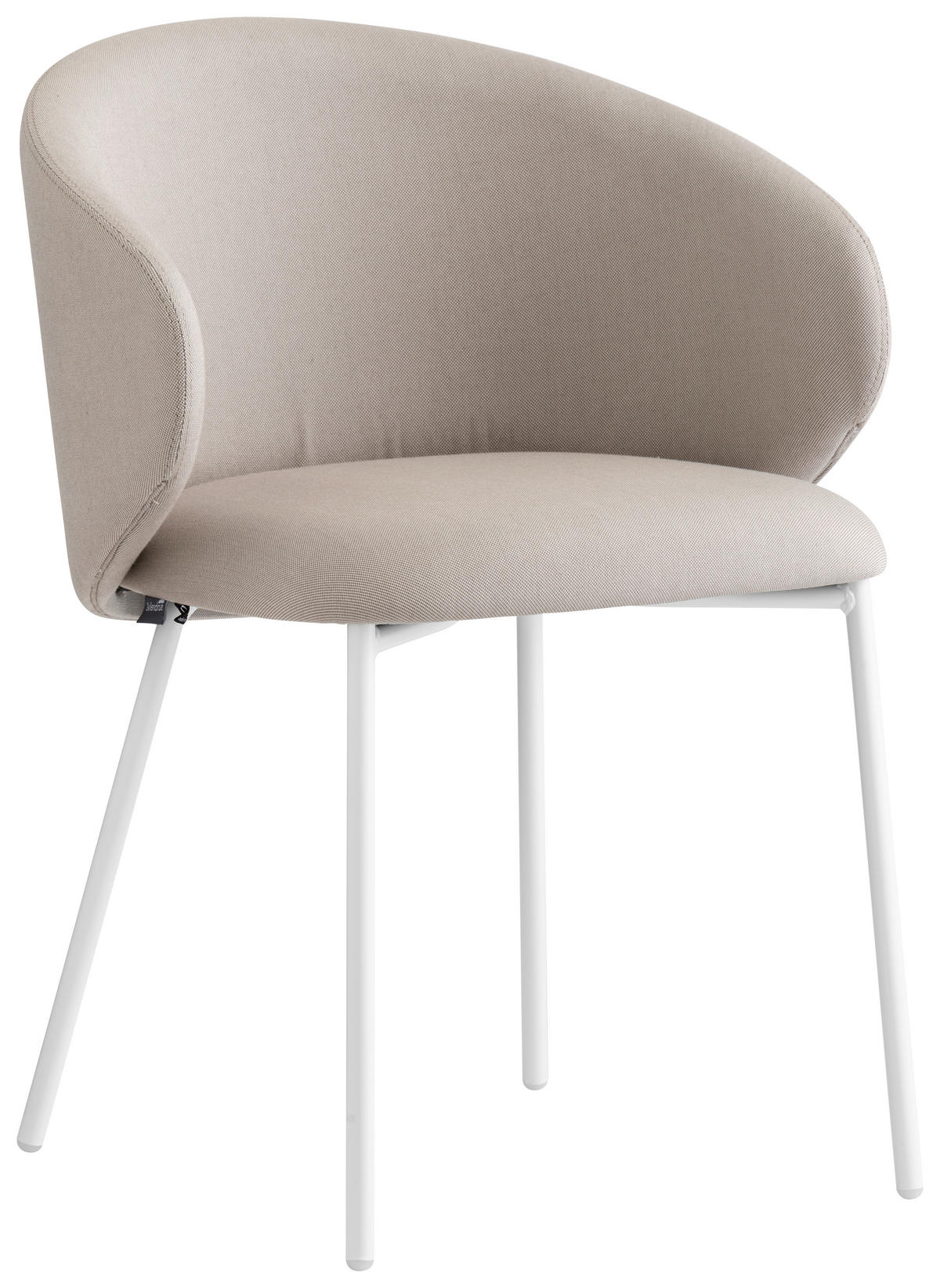 GARTENSTUHL-SET Edelstahl Weiß, Sandfarben  - Sandfarben/Weiß, Basics, Textil/Metall (55/76/56cm) - Connubia 