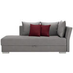 LIEGE  in Webstoff Hellgrau  - Chromfarben/Bordeaux, Design, Kunststoff/Textil (220/93/100cm) - Xora