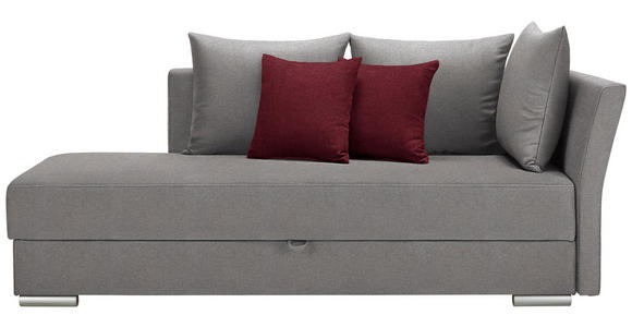 LIEGE  in Webstoff Hellgrau  - Chromfarben/Bordeaux, Design, Kunststoff/Textil (220/93/100cm) - Xora