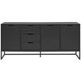 SIDEBOARD  180/79/40 cm 3 Schublade(n)  - Anthrazit/Schwarz, Design, Holzwerkstoff/Metall (180/79/40cm) - Novel