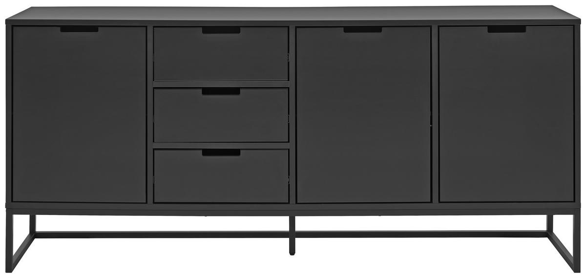 SIDEBOARD  180/79/40 cm 3 Schublade(n)  - Anthrazit/Schwarz, Design, Holzwerkstoff/Metall (180/79/40cm) - Novel
