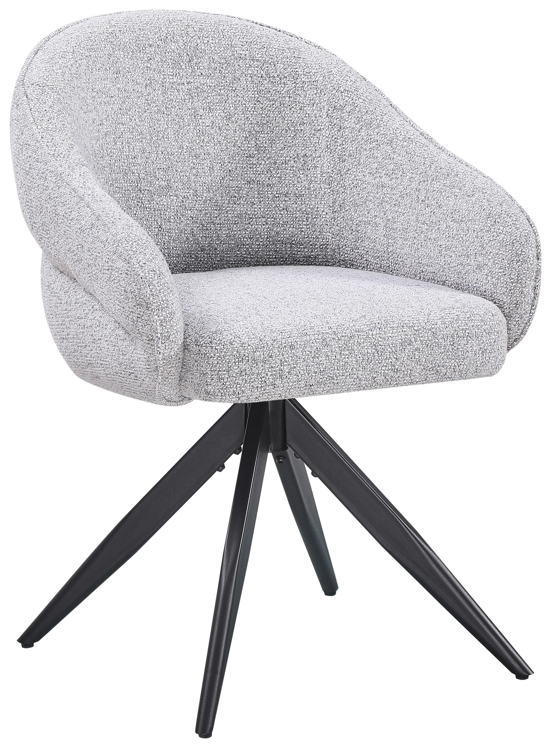 ARMLEHNSTUHL  Sitzfläche 360° drehbar Webstoff  Grau, Schwarz  - Schwarz/Grau, MODERN, Textil/Metall (59/82/62cm) - Livetastic