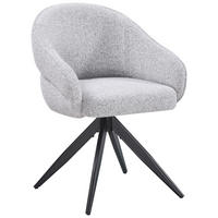 ARMLEHNSTUHL  Sitzfläche 360° drehbar Webstoff  Grau, Schwarz  - Schwarz/Grau, MODERN, Textil/Metall (59/82/62cm) - Livetastic